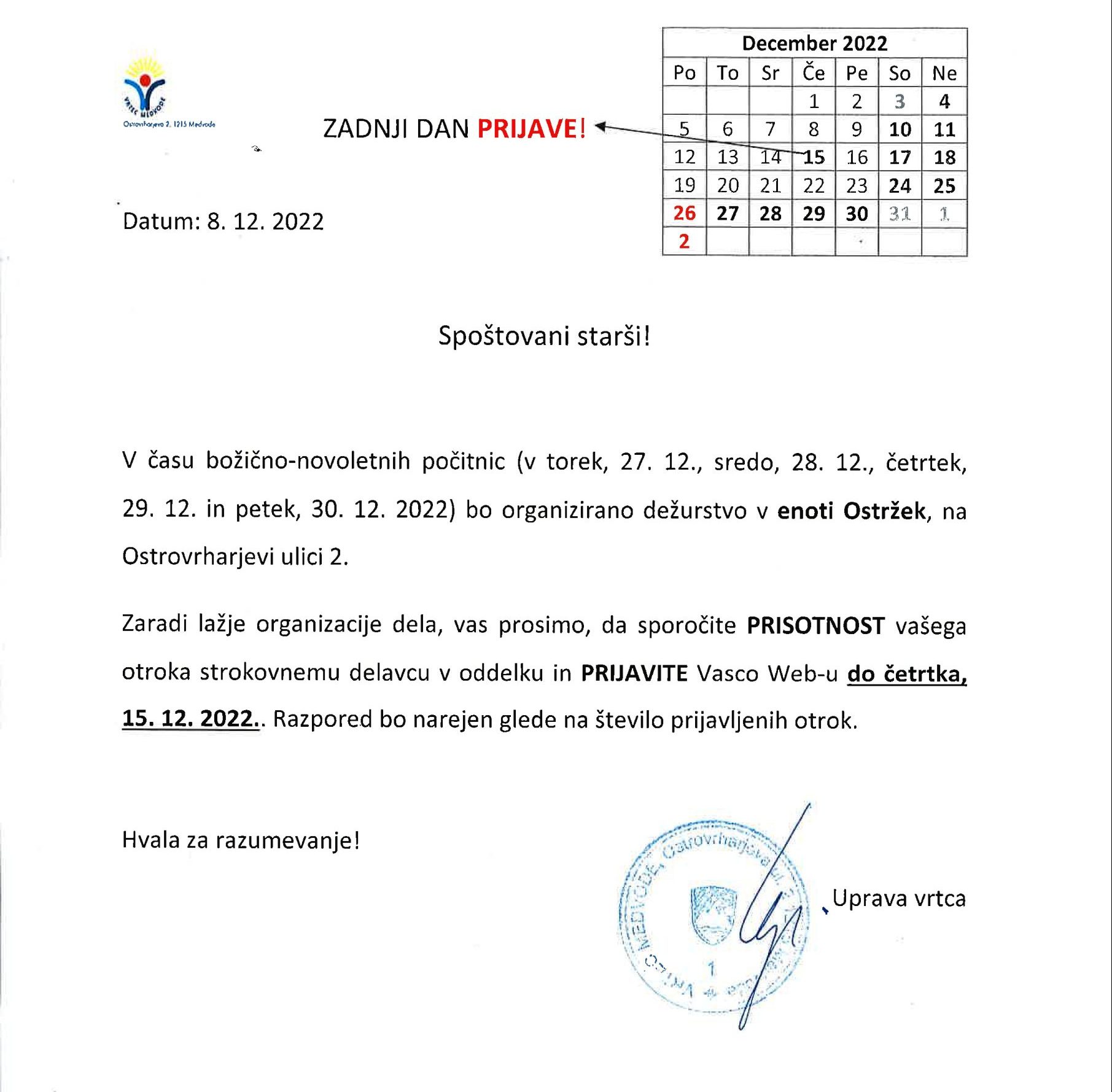 DEžustvo za starše 2022