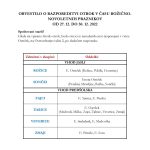 Obvestilo o razporeditvi od 27.12. do 30.12.2022