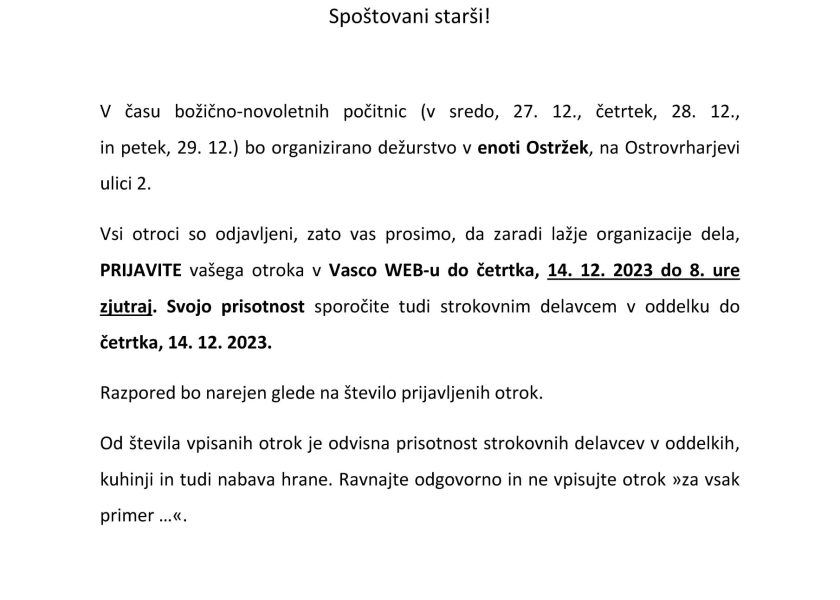 Za starše dežusrtvo 20223